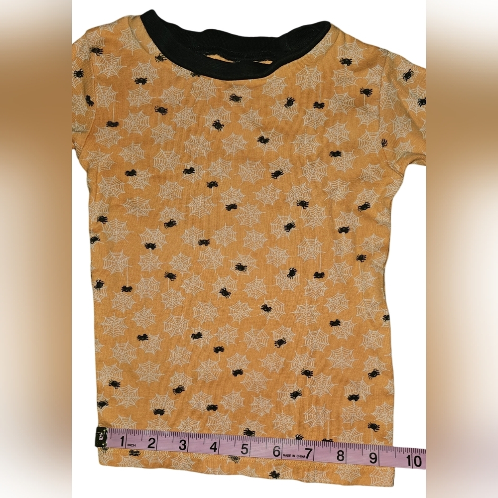 Burt’s Bees Kids Halloween Spider Pajamas Orange Black Organic Cotton Sz 3T - Picture 10 of 15